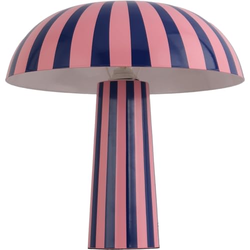 Wilko Kenna Stripe Table Lamp, Pink and Blue, 32.5 X 32 X 32cm, Metal, 6w Max, Edison Screw/es, Bulb Not Included, Cable Length 1.8m, Modern Design