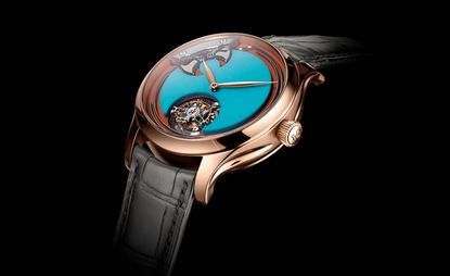 watch with blue dial