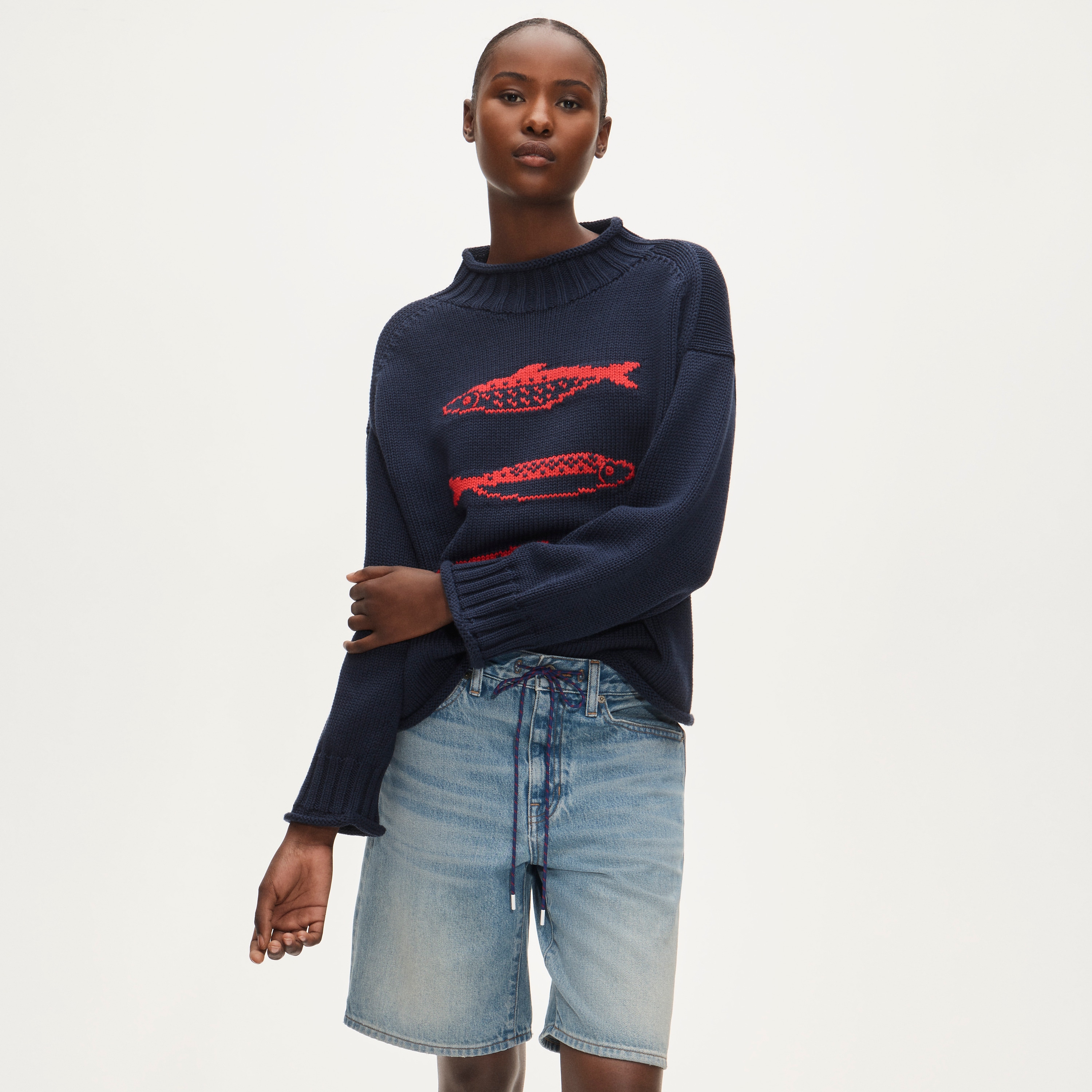 2025 Rollneck&amp;trade; Sweater With Sardine Intarsia