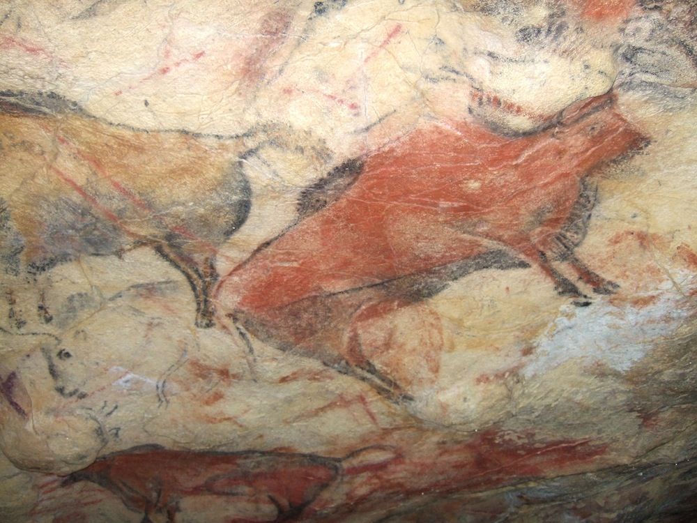 Altamira Cave Paleolithic cave painting in Spain.