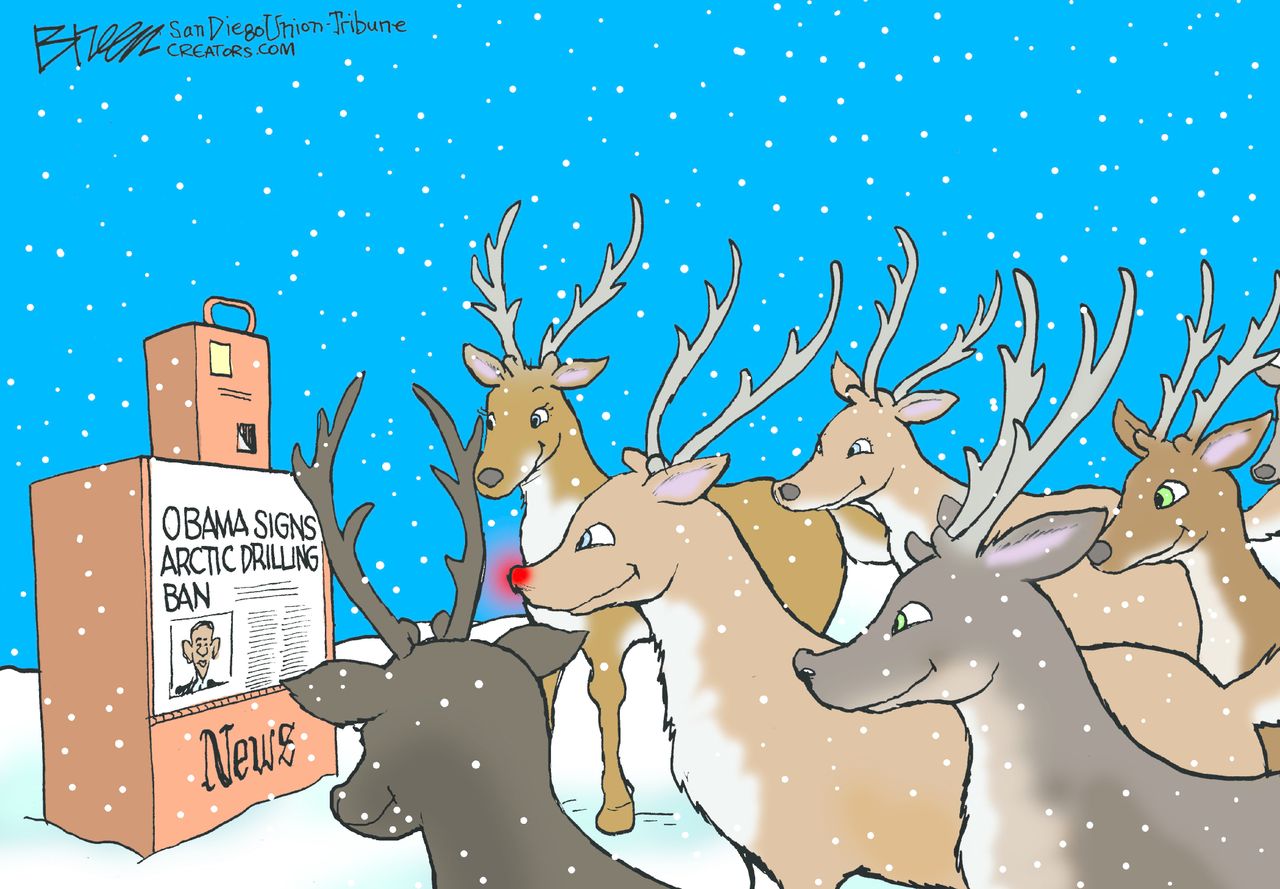 Political cartoon U.S. President Obama Arctic Ban