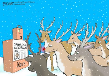 Political cartoon U.S. President Obama Arctic Ban