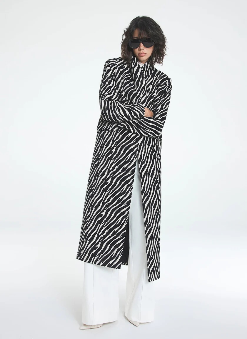 Zebra Print Maxi Coat