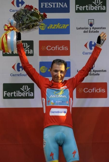 Janez Brajkovic (Astana) in the red Vuelta leader's jersey