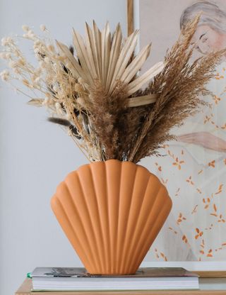 Hkliving Ceramic Shell Vase - Peach