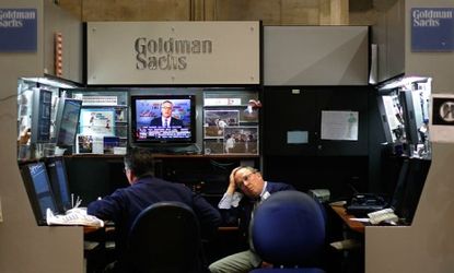 The Goldman Sachs booth at the NYSE