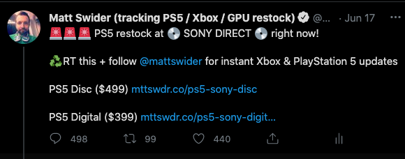 PS5 restock