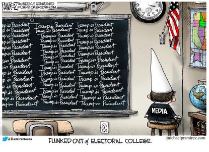 Political cartoon U.S. POTUS Donald Trump Electoral College media