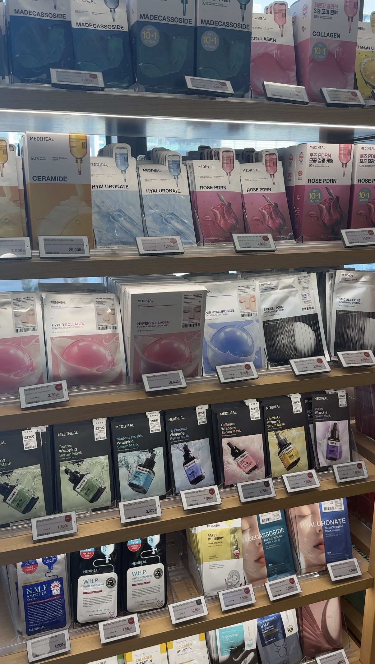 Photo of sheet masks from Olive Young