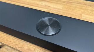 A close up of the LG S95TR soundbar.