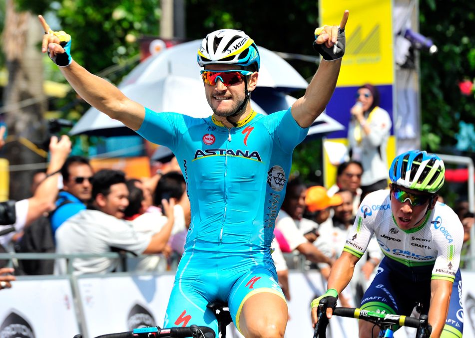 Andrea Guardini (Astana) wins stage 1of the Tour de Langkawi