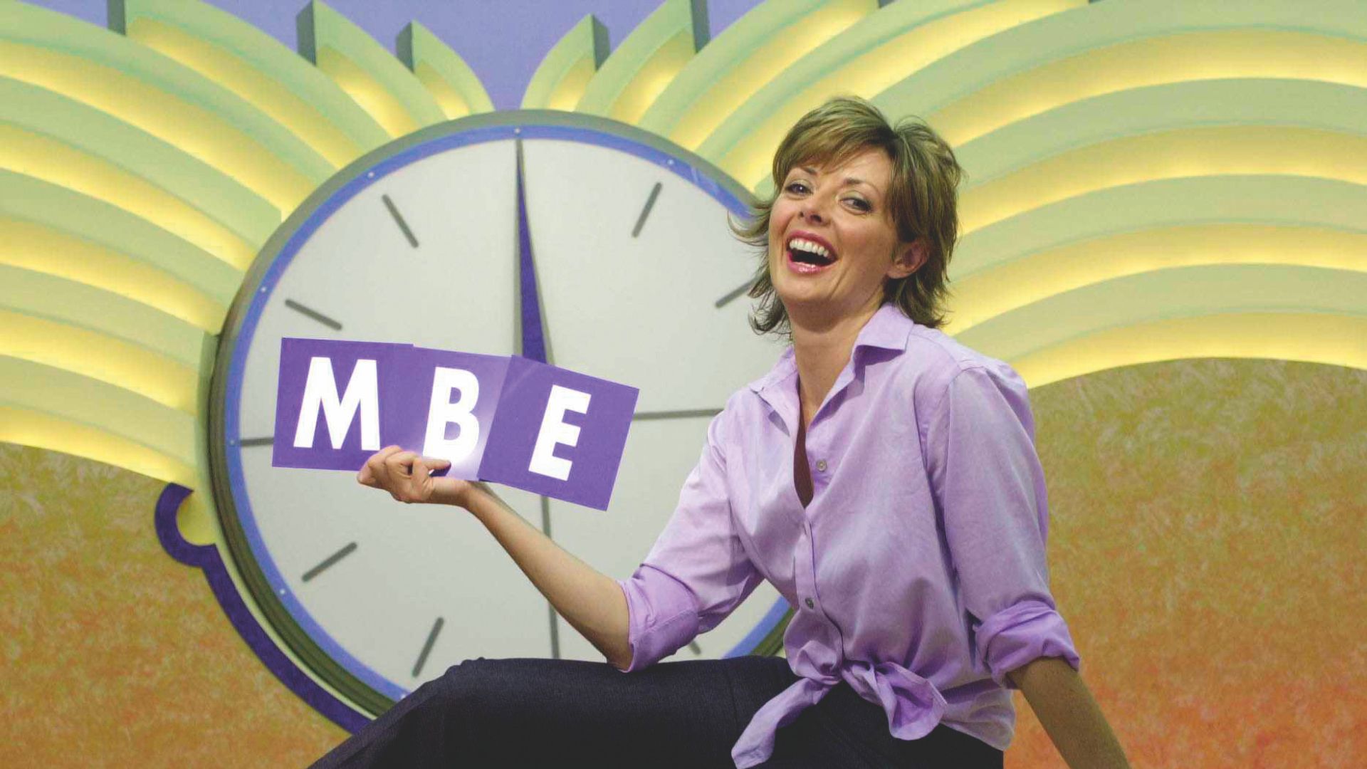 Carol Vorderman June 2000 TV Presenter awarded MBE in Birthday Honours List at the Countdown Studio Yorkshire TV in Leeds