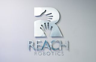 Reach Robotics' logo at its Bristol office