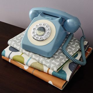 grey duck egg blue and cream reka retro corded phone