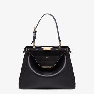 Peekaboo Soft Mediumblack Leather Bag