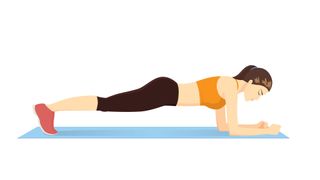 Illustration of woman doing a plank strength training exercise