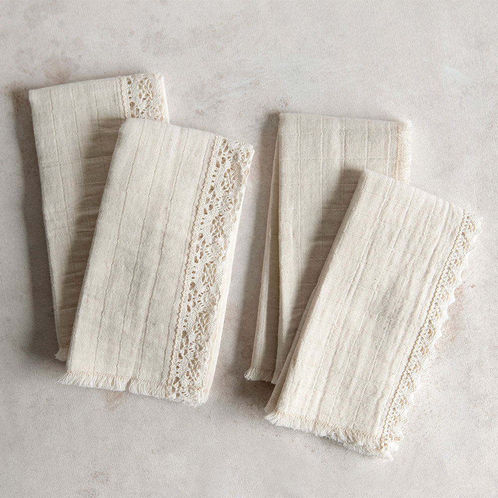 Cotton &amp;amp; Lace Napkin Set