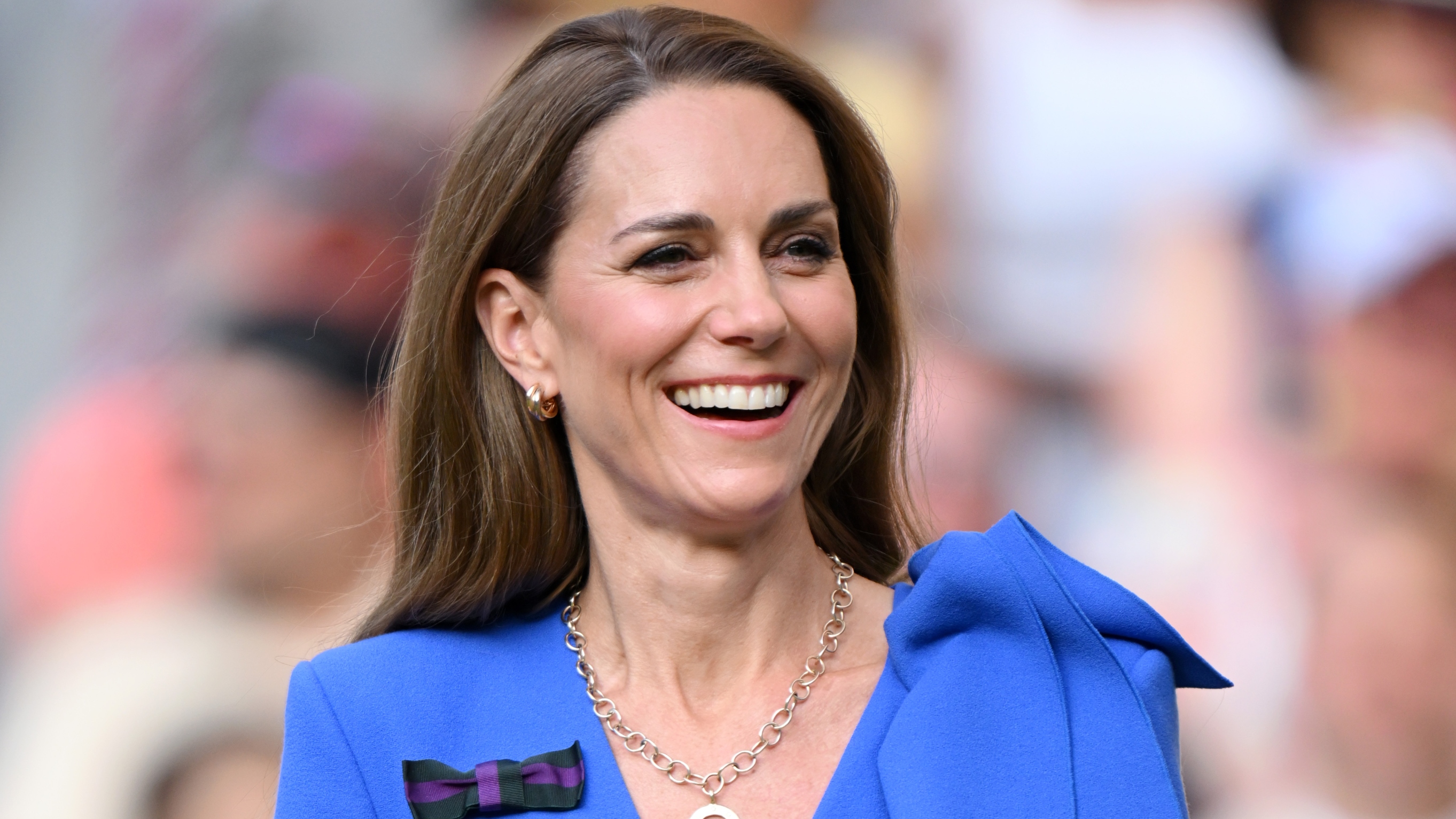Catherine, Princess of Wales smiles on the final day of Wimbledon 2025