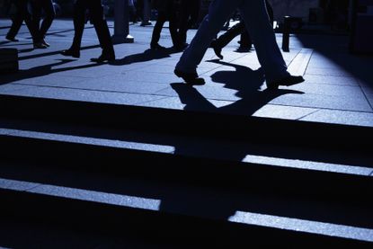 Workers commuting.