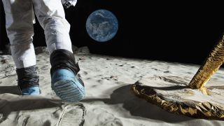 The best space documentaries to watch in 2021: image shows astronaut walking on the moon
