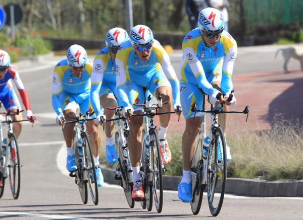 Astana finished ten seconds behind winners BMC in the team time trial