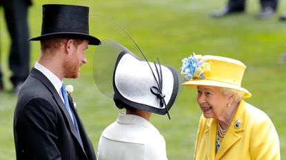 Queen Elizabeth, Prince Harry, and Meghan Markle