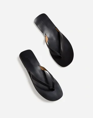 The Gabi Thong Slide Sandal in Shiny Leather