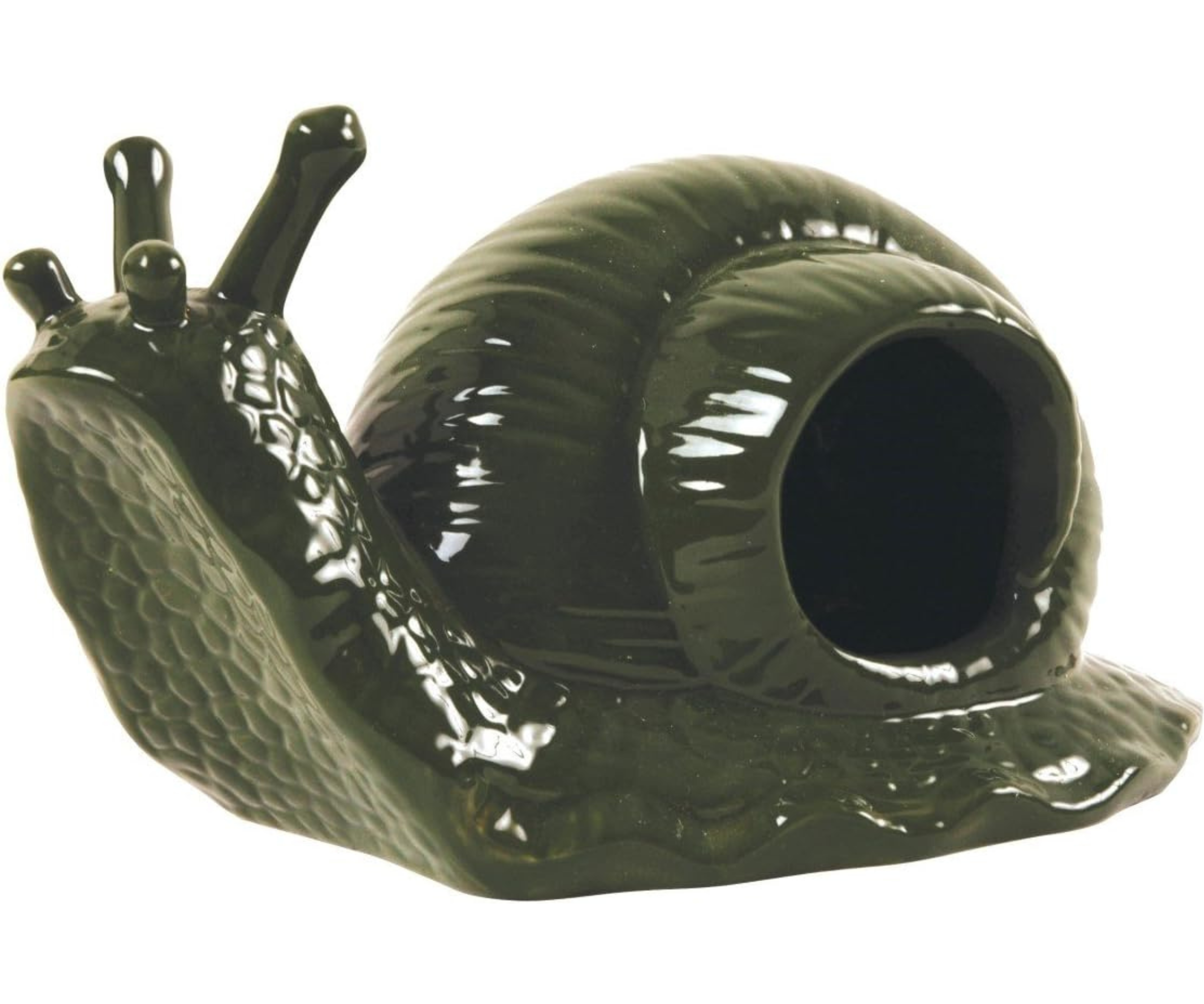 Esschert Design Snail Shaped Ceramic Slug Trap, Green