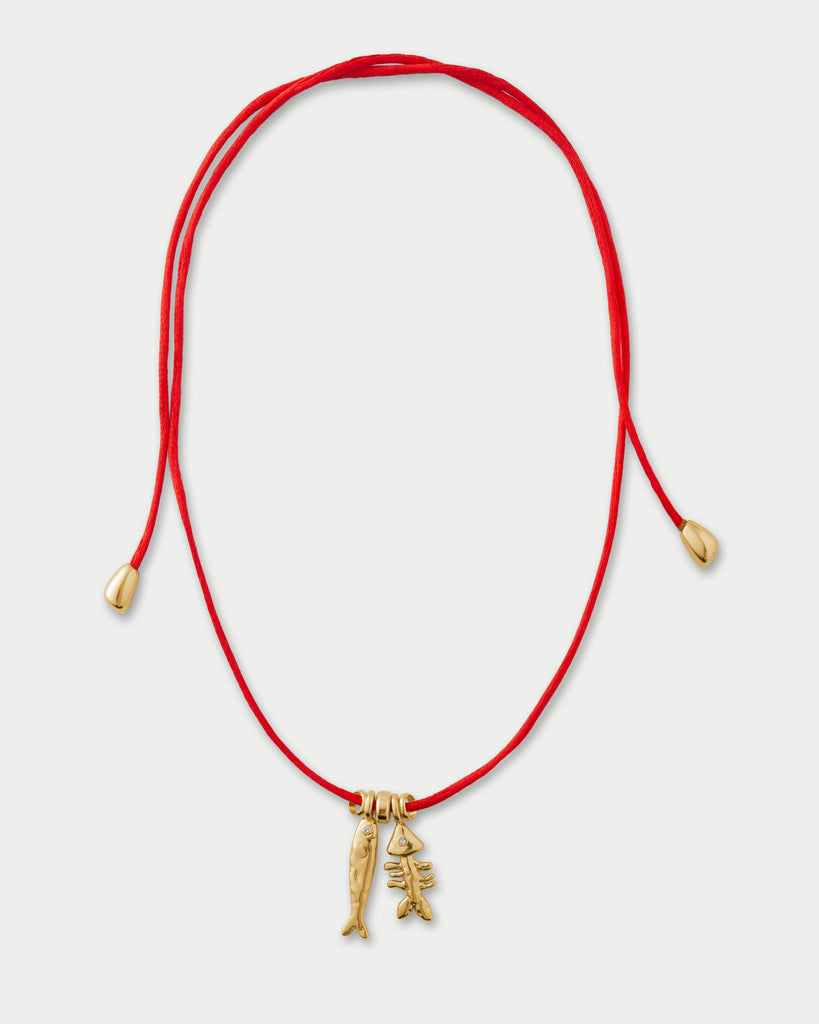 Sardine and Fishbone Necklace
