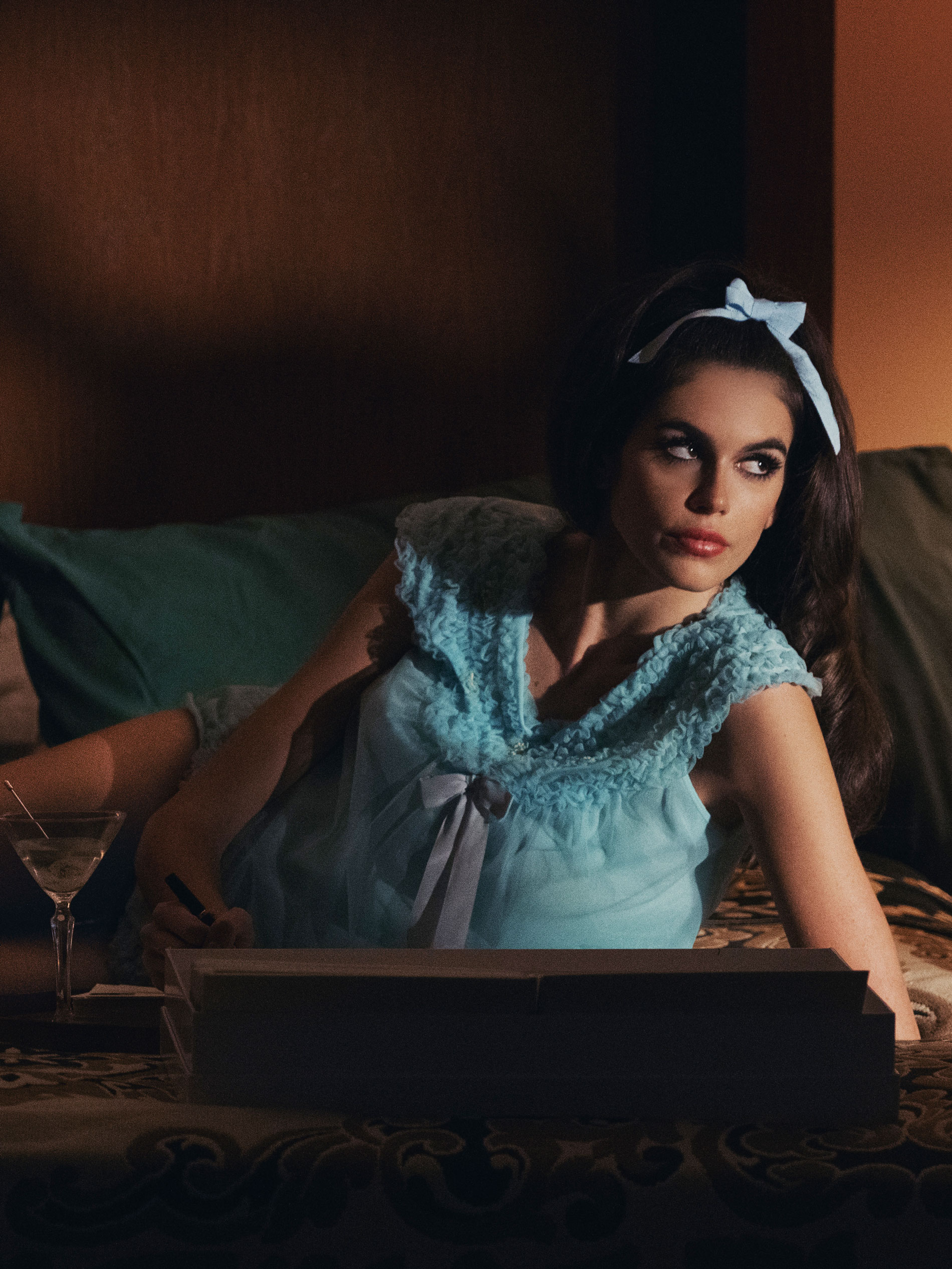 Kaia Gerber wears a babydoll dress in the new season of Palm Royale