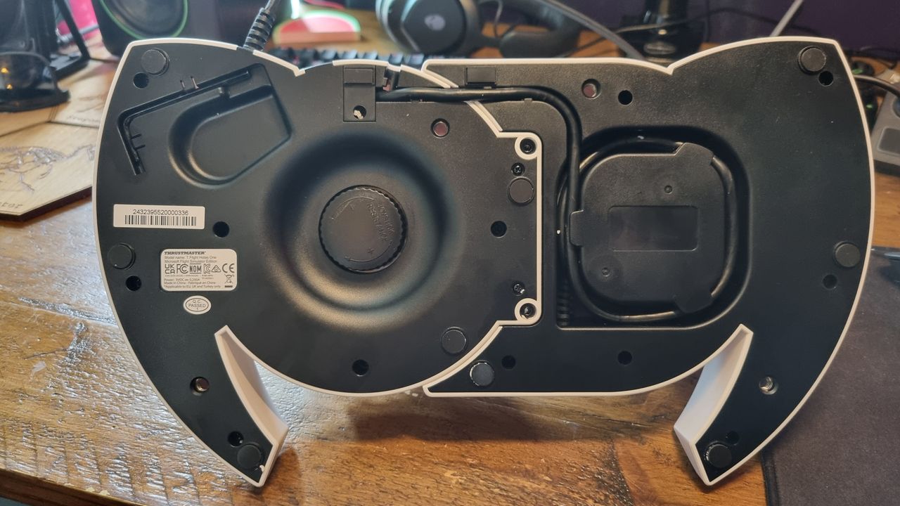 The underside of the Thrustmaster T.Flight HOTAS One Microsoft Flight Simulator Edition