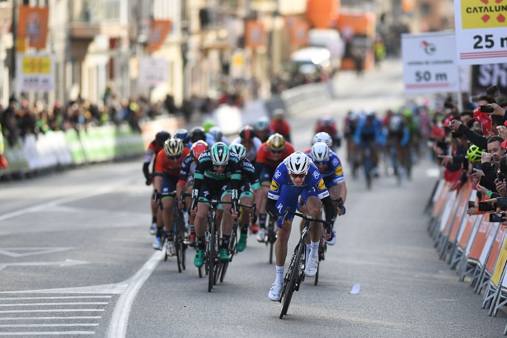 Alvaro Hodeg sprints to the stage 1 win at Volta a Catalunya