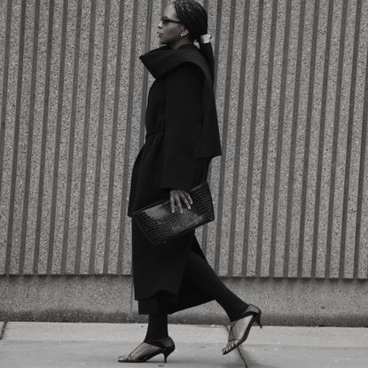 two photos of Maya Moore wearing black