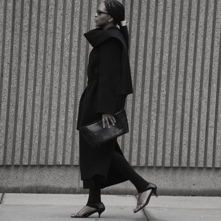 two photos of Maya Moore wearing black