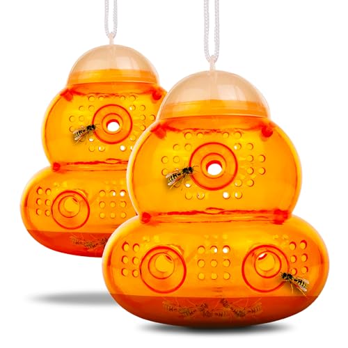 Aspectek Wasp Traps, 2-Pack &amp;ndash; Reusable Hourglass-Shaped Traps, Yellow Jacket &amp;amp; Hornet Catchers for Indoor &amp;amp; Outdoor Use
