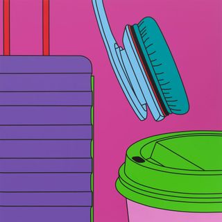 Michael Craig-Martin, Untitled (with coffee cup), 2020, Acrylic on aluminium. © Michael Craig-Martin. Courtesy of the artist, Gagosian and Reflex Amsterdam