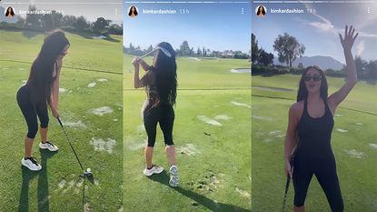 Kim Kardashian Shows Off Golf Swing