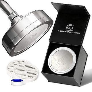 Aquahomegroup Luxury Filtered Shower Head (metal) 2 Cartridges Vitamin C+e+a + 5 Shower Caps - Reduses Chlorine & Sediments - Consistent Water Pressure - Massage and Spa Effery Shower Head