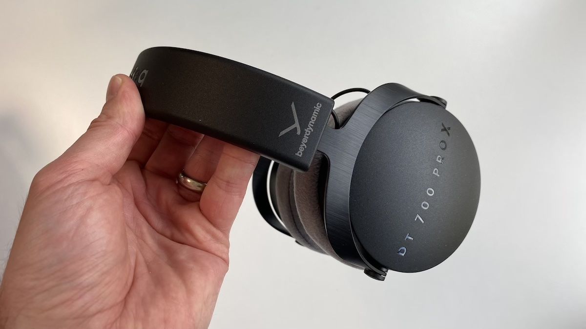 Beyerdynamic DT 700 PRO X with a reviewer