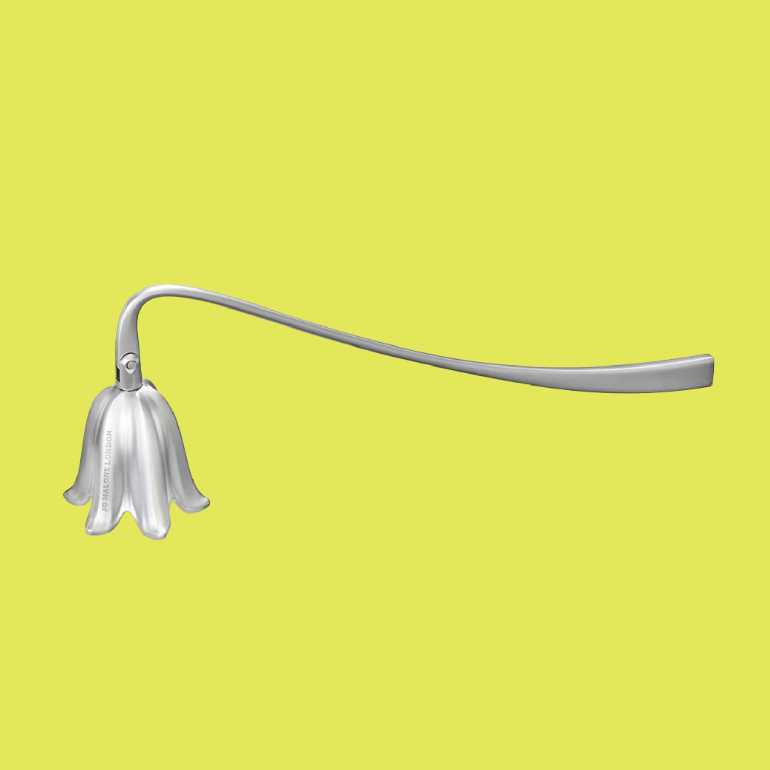 A bluebell-shaped silver candle snuffer