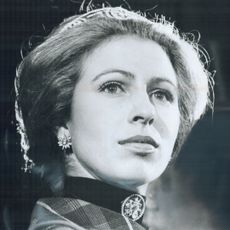 Princess Anne wearing a tiara and a choker in 1974