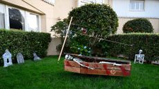 Halloween decorations are seen outside of a house in San Francisco, California. 