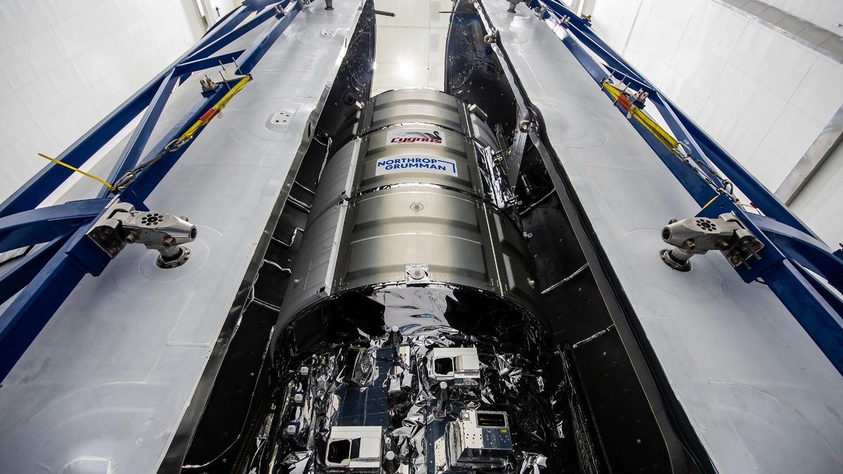 SpaceX Prepares to Launch Northrop Grumman Cygnus Spacecraft on Falcon 9 for First Time with Modified Payload Fairing and Extra Cargo Including Ice Cream for Astronauts