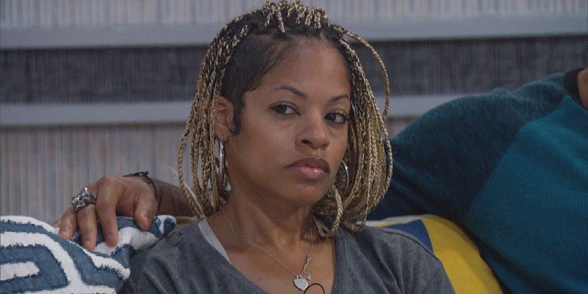 Tiffany Mitchell staring inquisitively Big Brother CBS