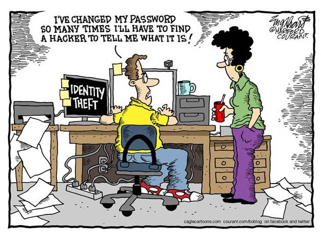 Editorial cartoon identity theft