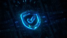 Digital sovereignty concept image showing a padlock symbol with a check mark in the center, imposed over a dark digital interface.