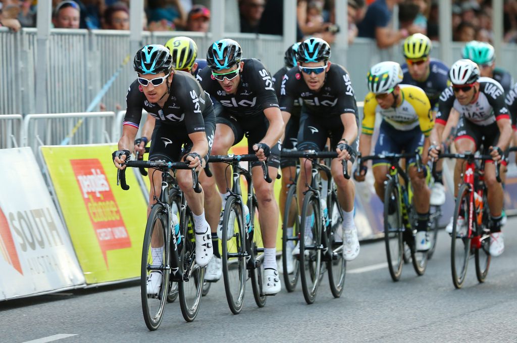 Geraint Thomas (Team Sky) working at the People's Choice Classic