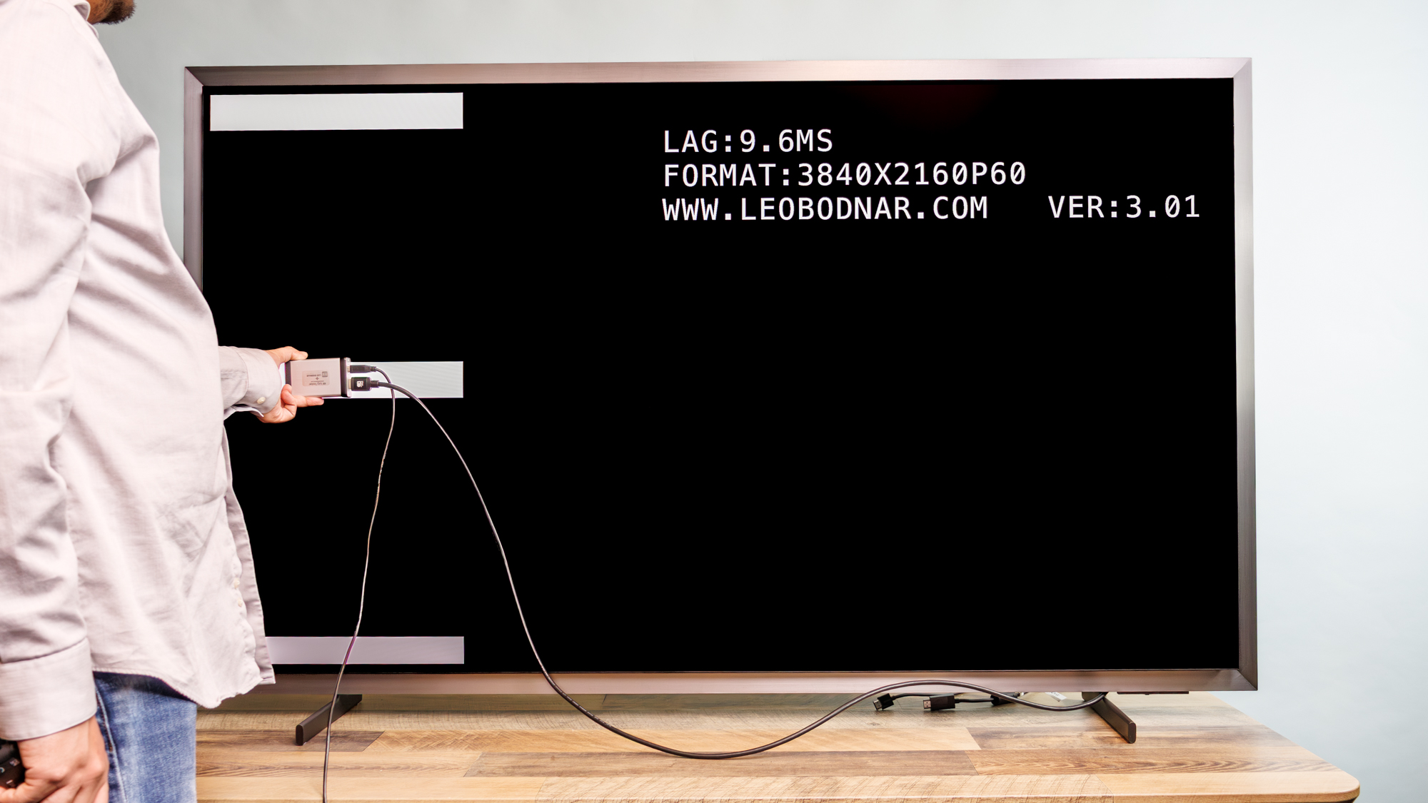 Samsung S95H OLED TV on a desk
