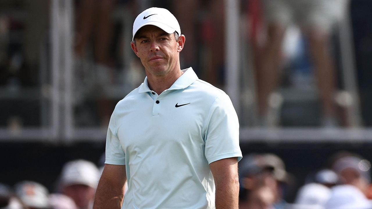 Rory McIlroy looks on during the US Open