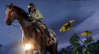 Red Dead Online female rider on horse